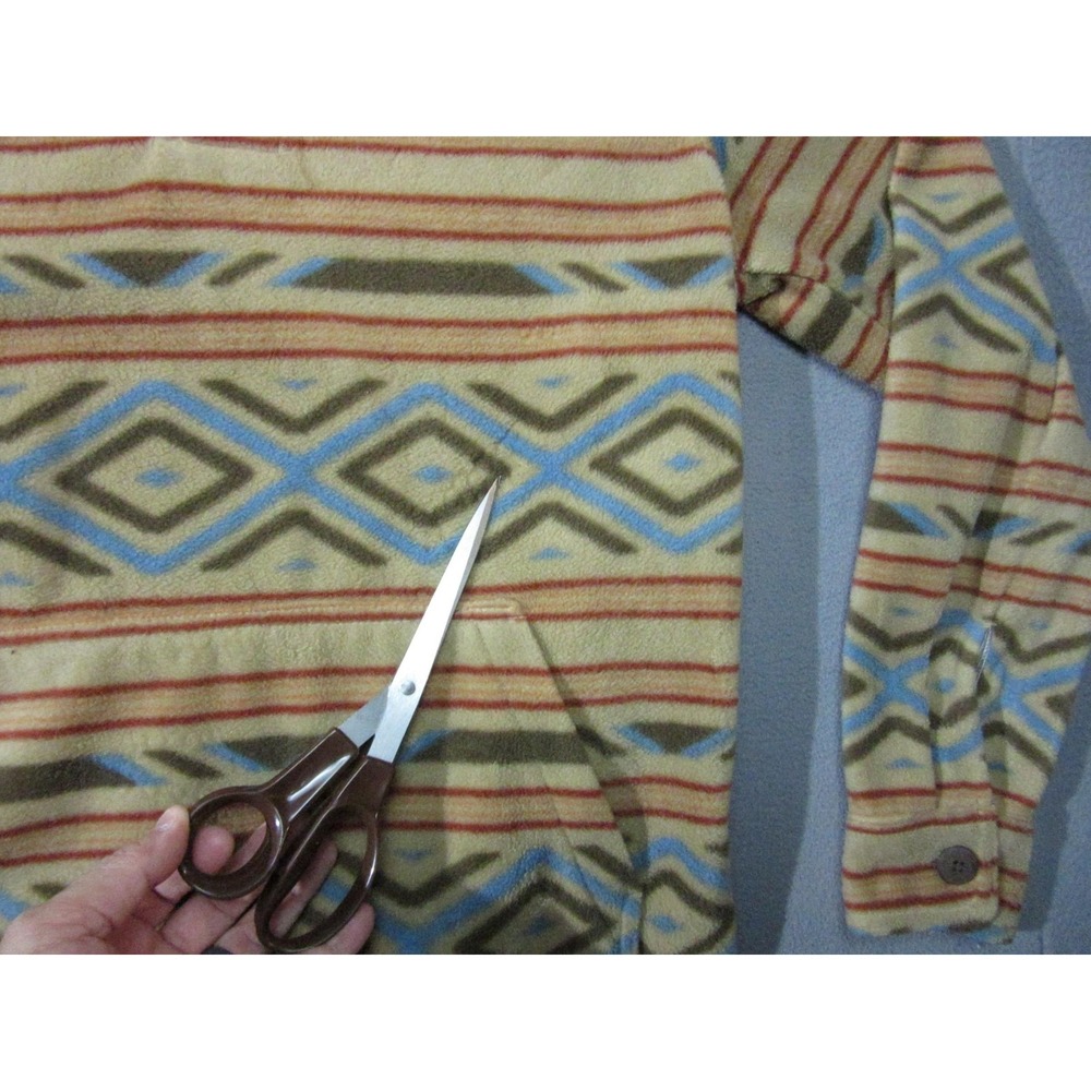 Vissla Hoodie Mens Small Multicolor Fleece Henley Aztec Tribal Pullover Flipcuff - Picture 3 of 16